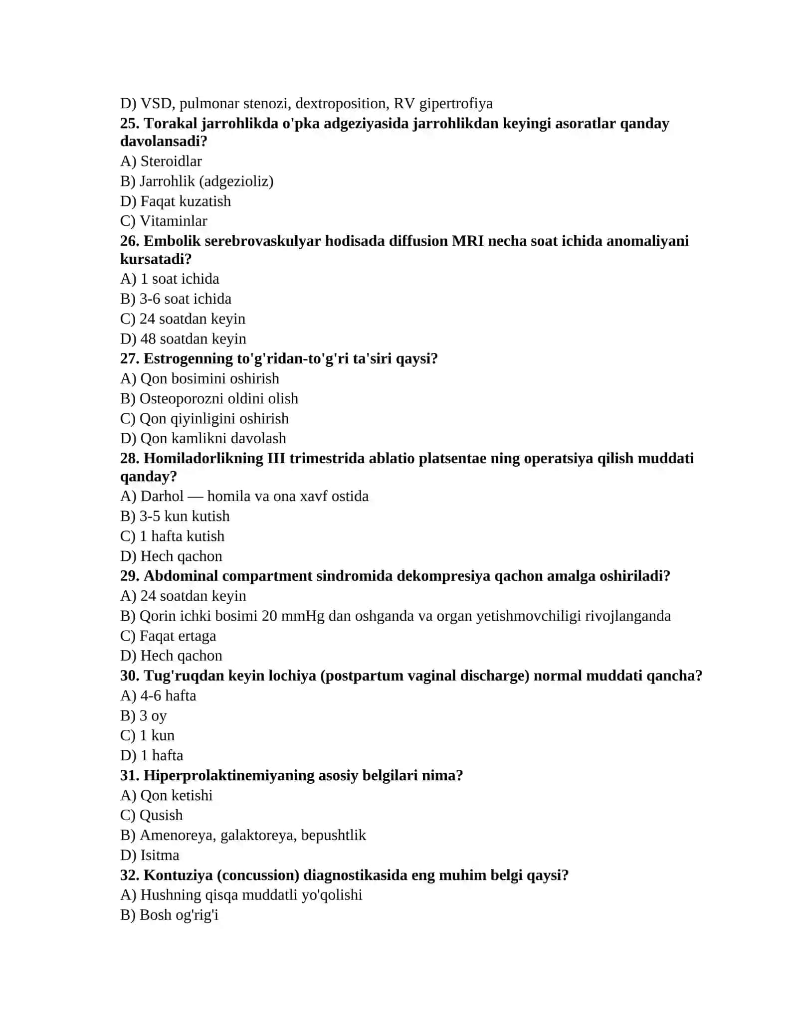 Tibbiyot sertifikat testlari 4