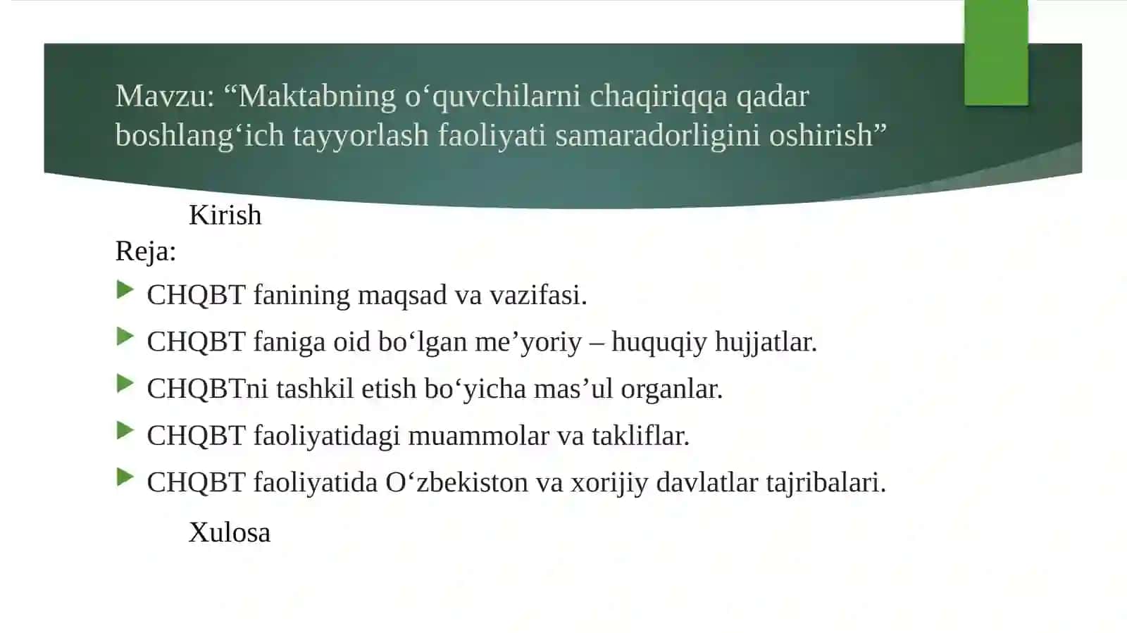 “Maktabning o‘quvchilarni chaqiriqqa qadar boshlang‘ich tayyorlash faoliyati samaradorligini oshirish” 4