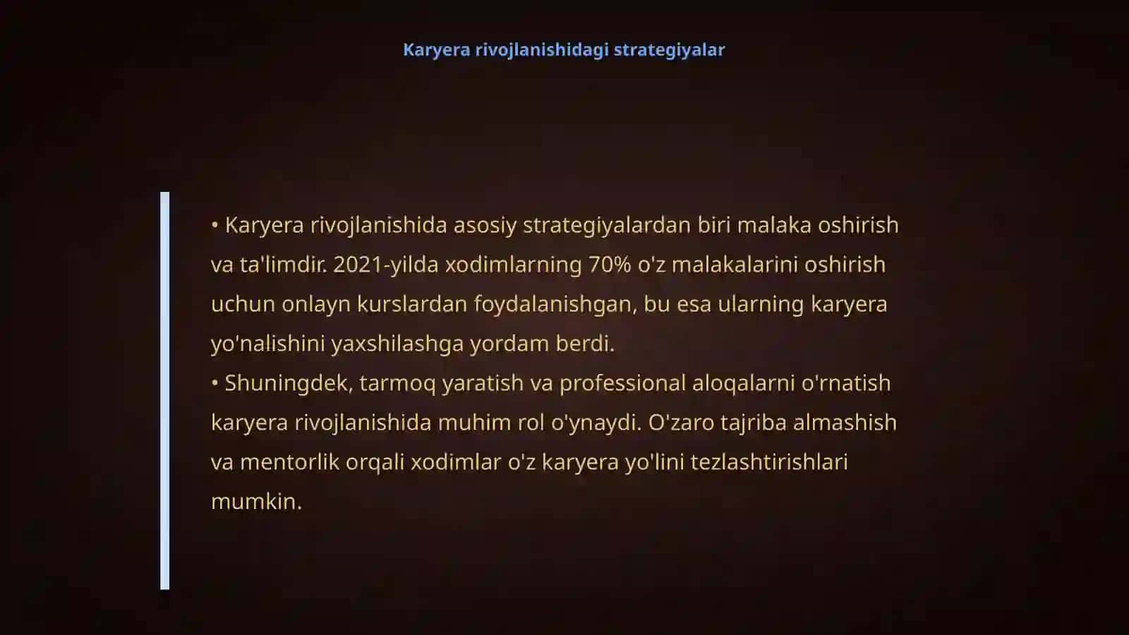 Inson resurslarini karyerasini rejalashtirish va rivojlantirish 4