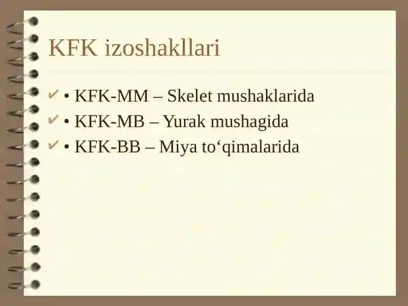 Kreatinfosfokinazaning izoshakllari va ularni aniqlashning klinik ahamiyati 4