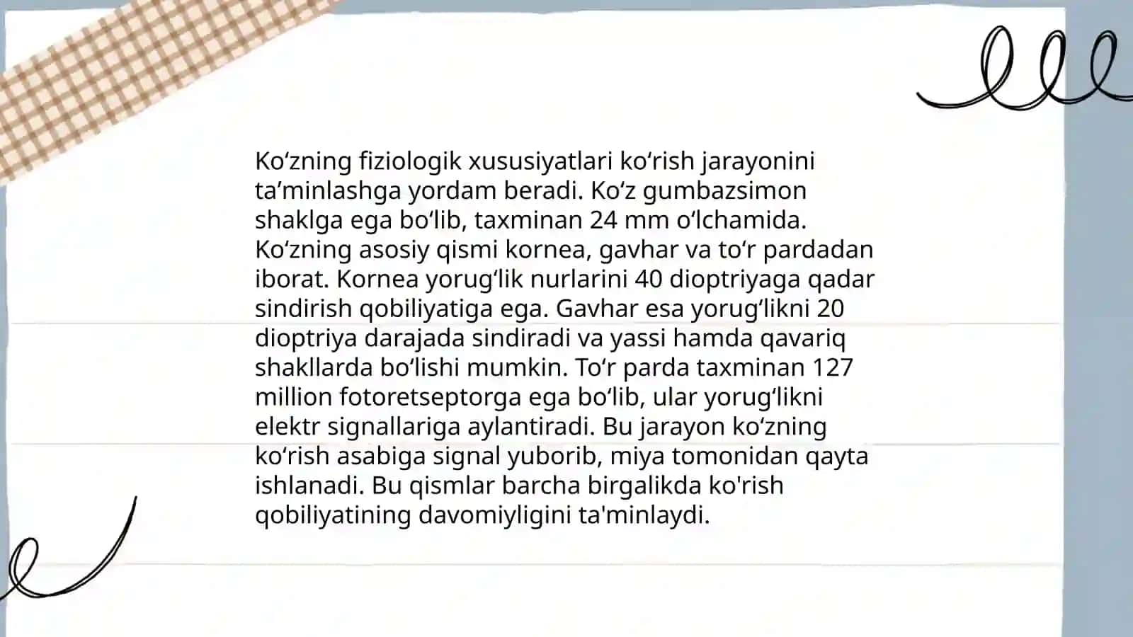 Koʻrish va eshitish organlarining xususiyati va gigiyenasi 4