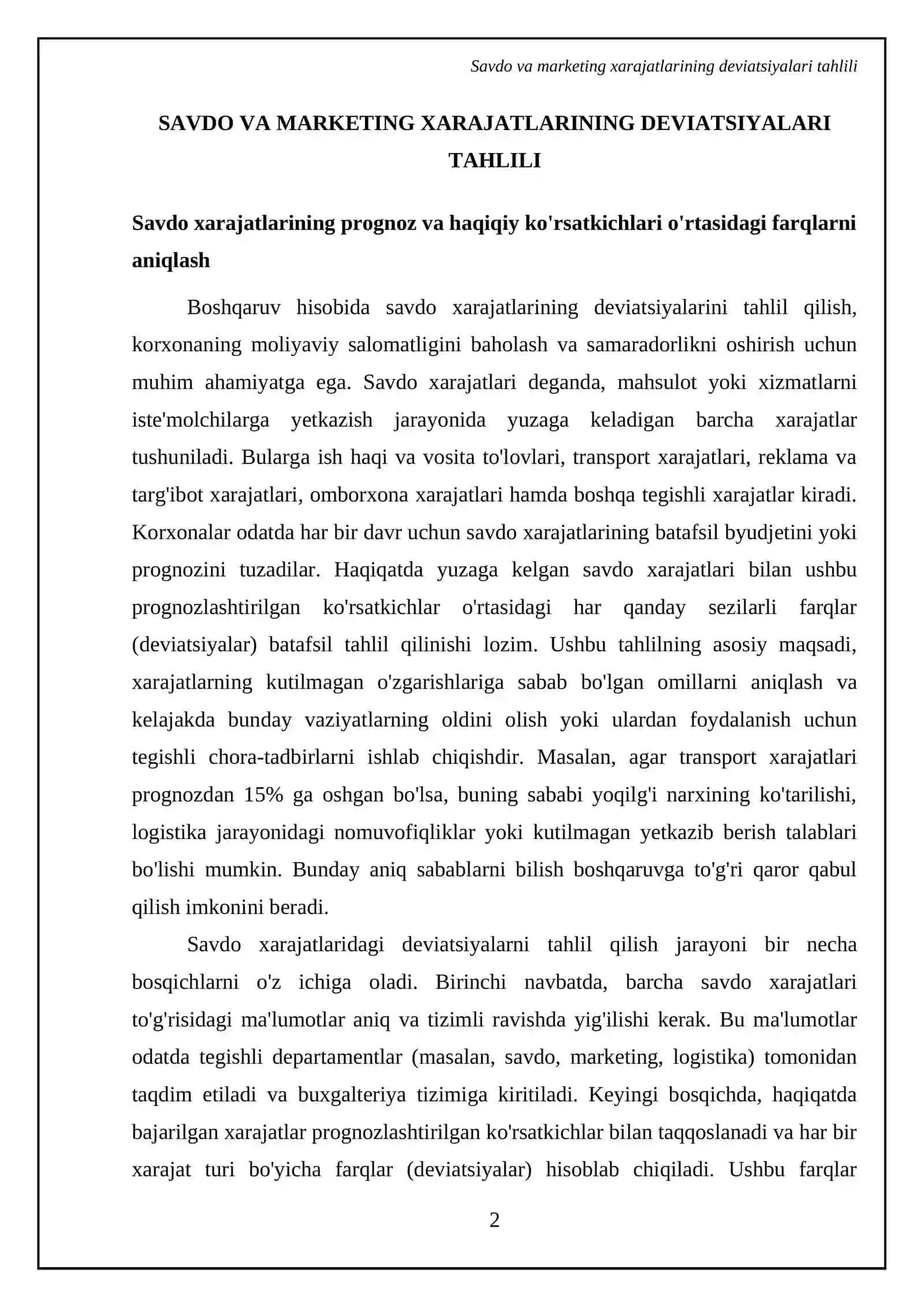 Boshqaruv hisobida ogishlarni tahlil qilishni qolash hisob kitoblarga misollar 4