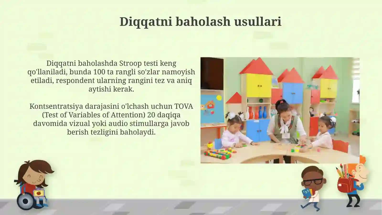 Sensomotor  taʼsirlanish va   diqqatni   o‘rganish  uchun  metodikalar 4