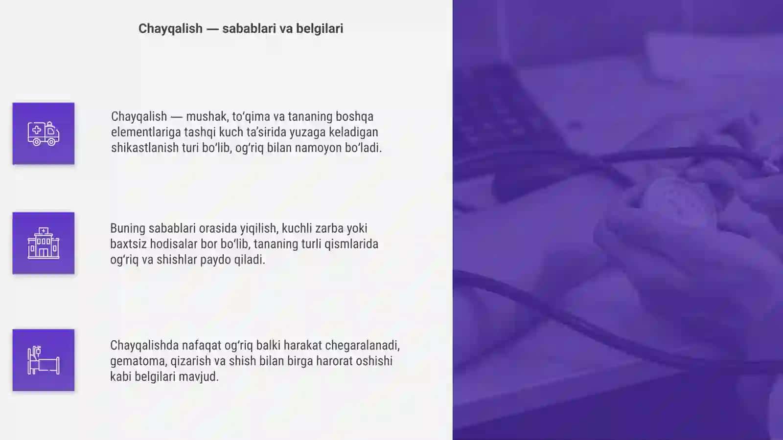 Yumshoq to'qimalarni yopiq shikasti 4