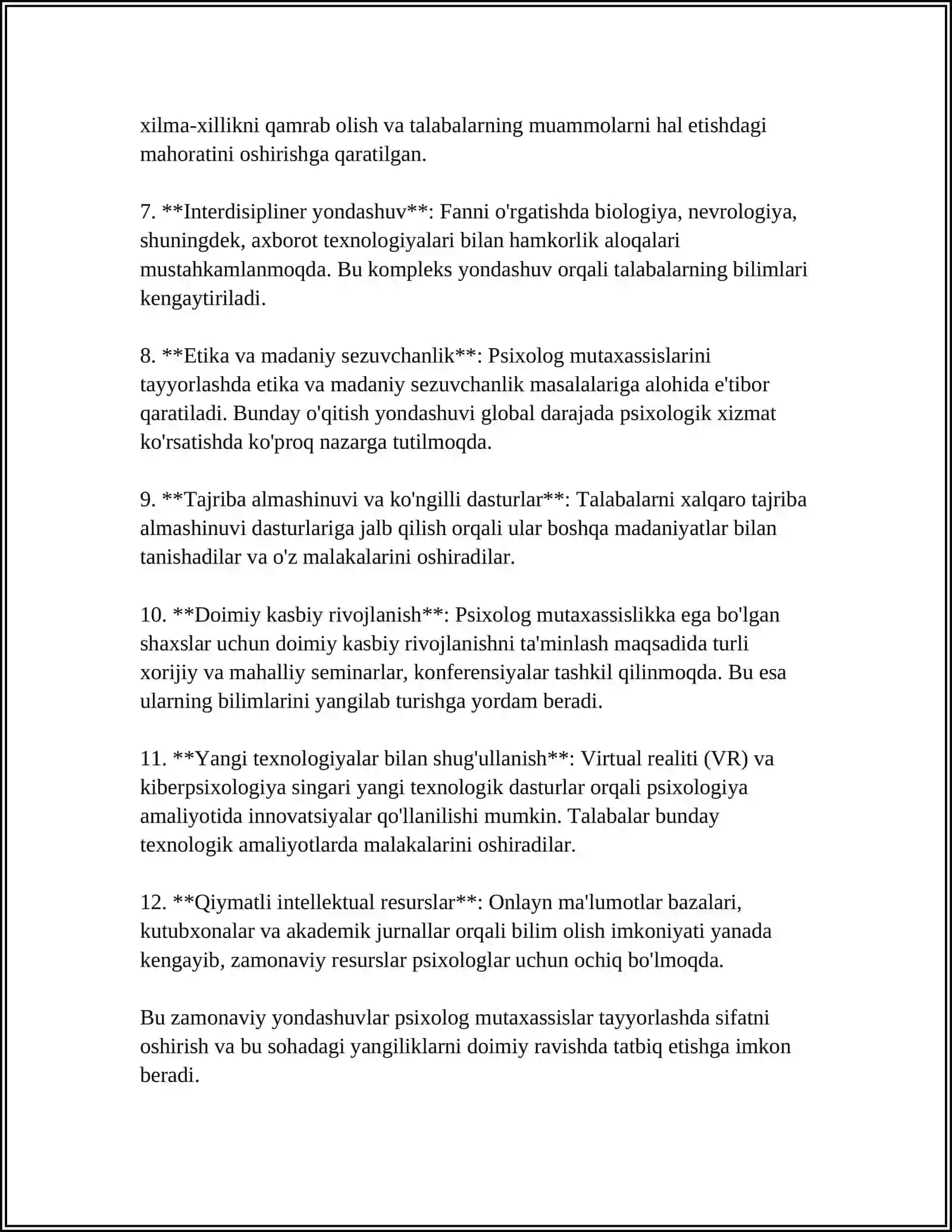 Psixolog mutaxassislar tayyorlashda zamonaviy yondashuvlar 4