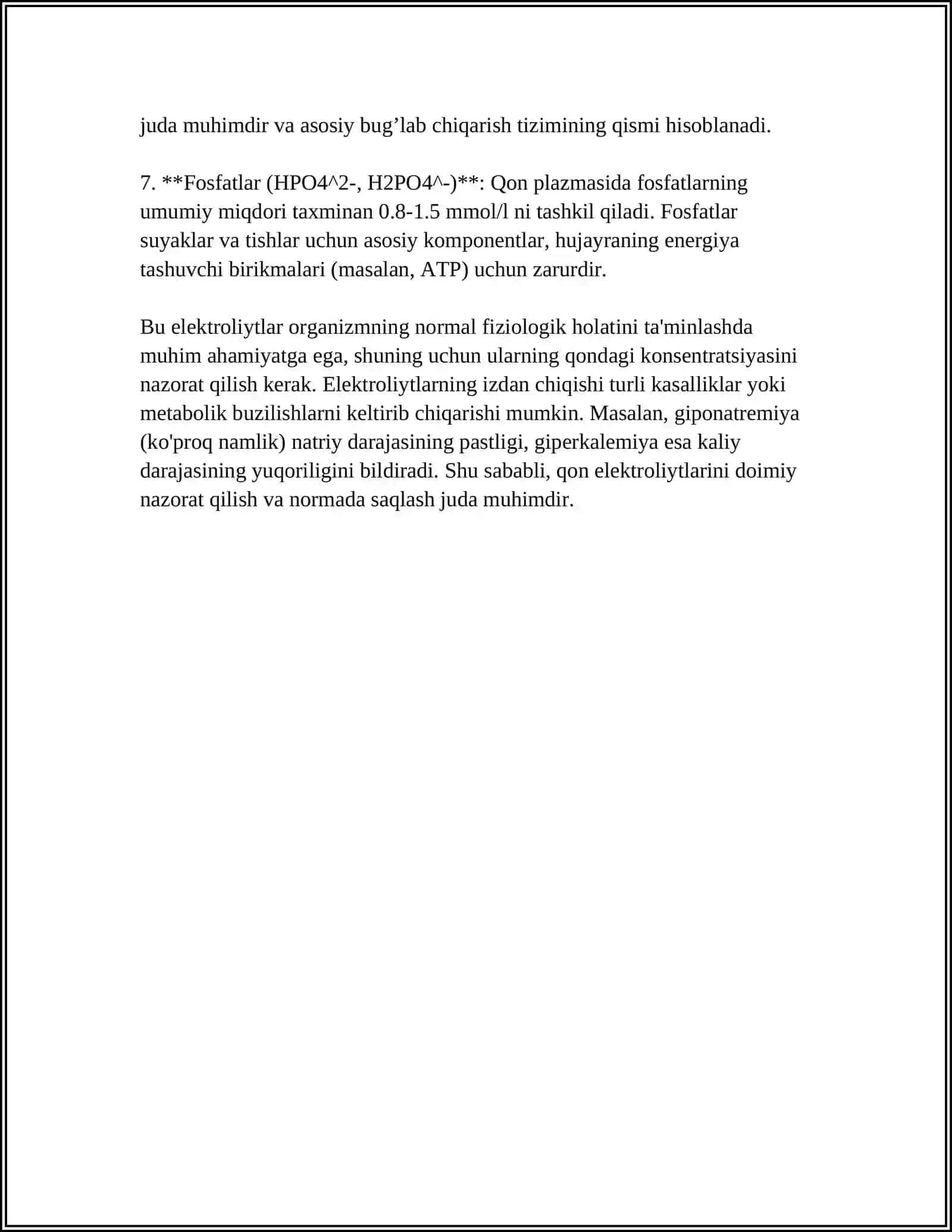 ORGANIZMNING BIOLOGIK SUYUQLIKLARI ELETROLIT VA NOELETROLITLAR ERITMALAR SITATIDA 4