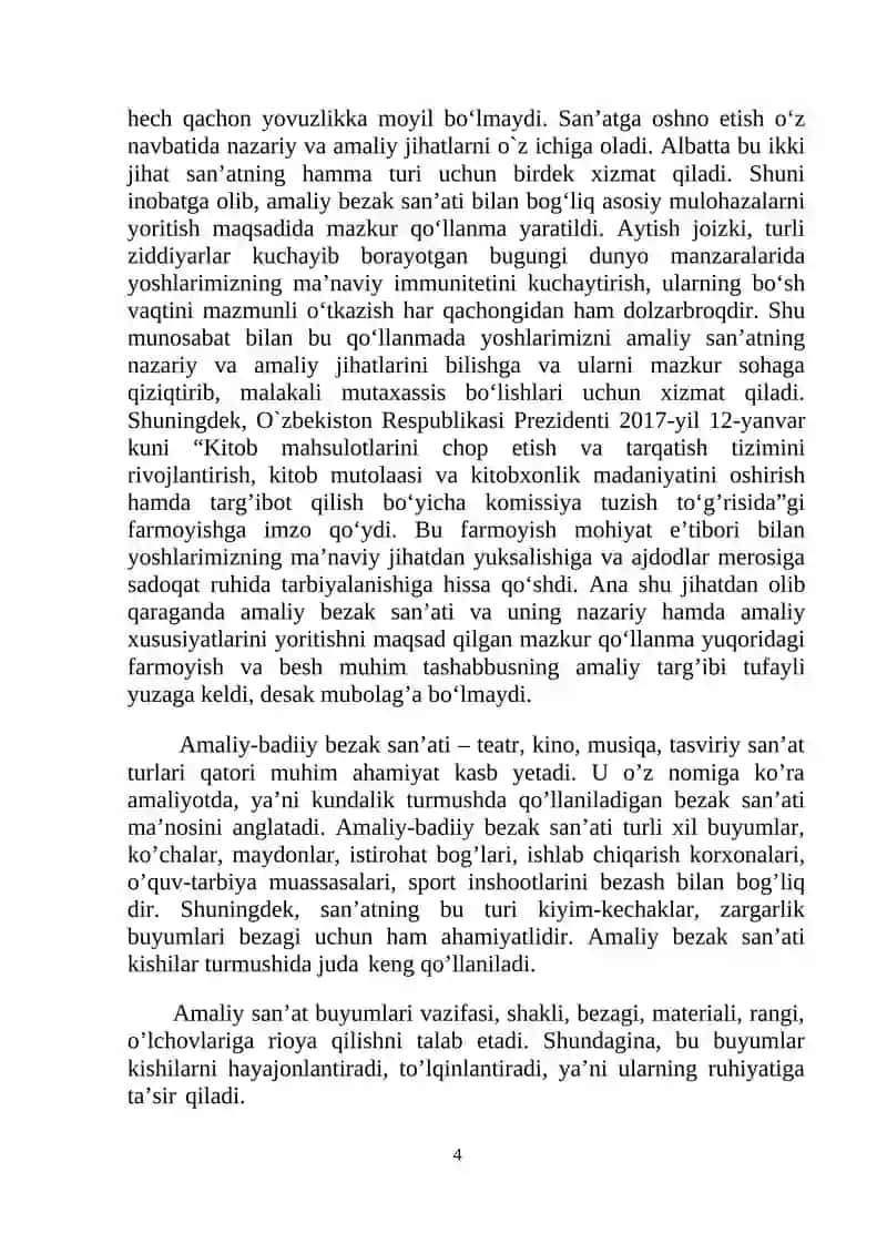 Amaliy SАN’АT TURLARI 4