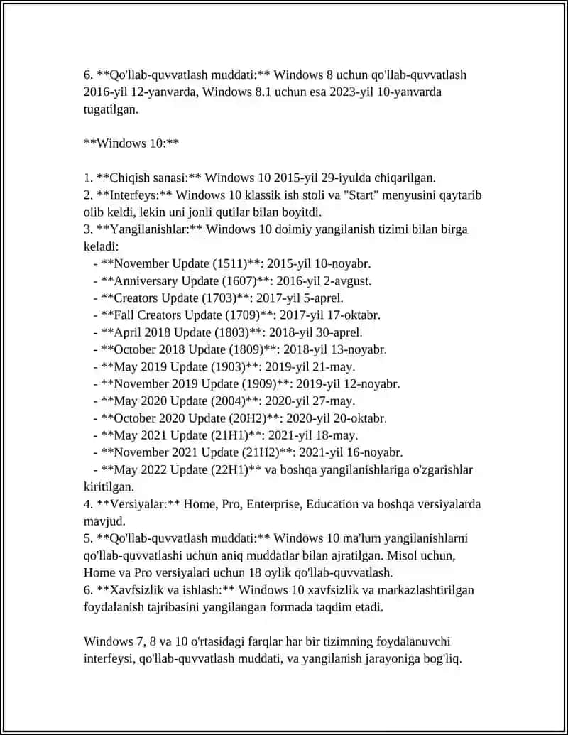 MS WINDOWS 7,8,10 OPERASION TIZIMLARI VA ULARDAGI YANGI IMKONIYATLARI VA QULAYLIKLARI 4