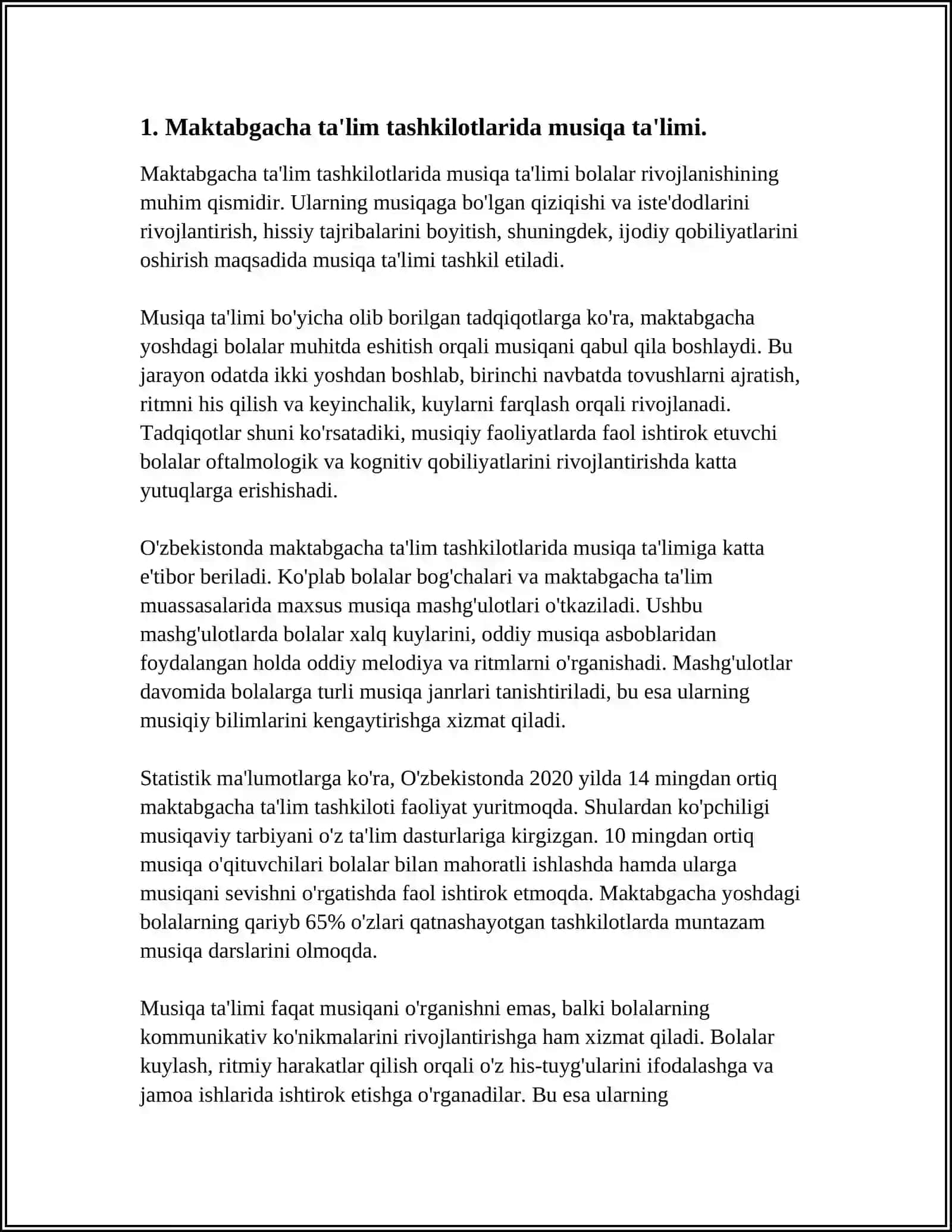 MAKTABGACHA TA‘LIM TASHKILOTLARIDA MUSIQA VA JISMONIY TARBIYA YO'RIQCHISINI ISH FAOLIYATLARI 4