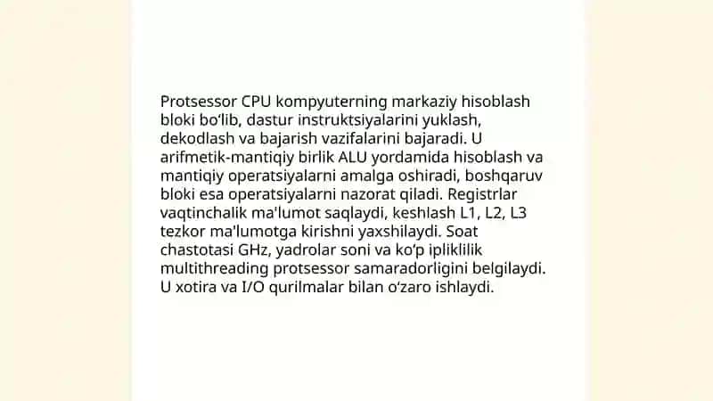 Kompyuterning asosiy va qo'shimcha qurilmalari hamda ularning vazifalari 4