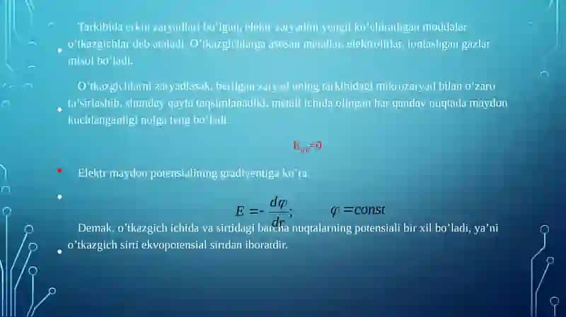 O‘TKAZGICHLAR ELEKTR MAYDONIDA, O‘TKAZGICHLAR ELEKTR SIG‘IMI, KONDESATORLARNING SIG‘IMI 4