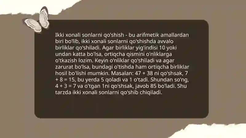 Kasrlarni qoʻshish va ayirishga doir misollar yechish 4