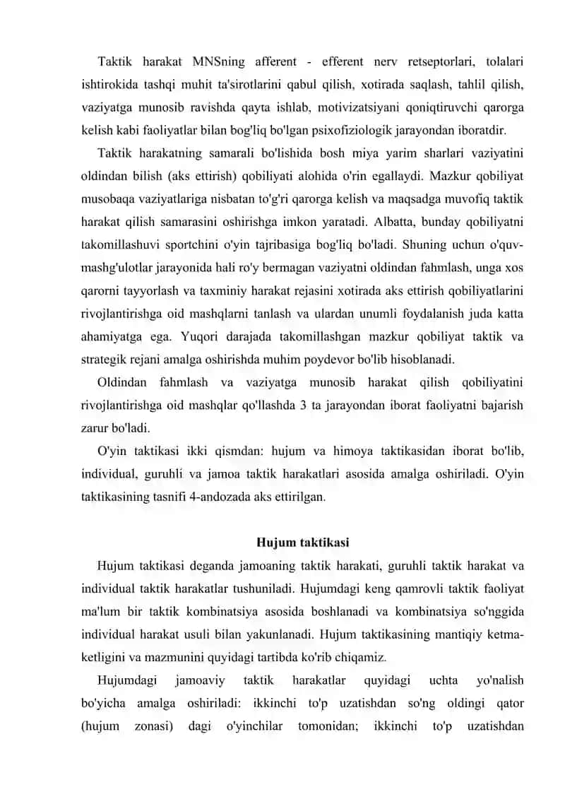 O'yin taktikasi va uning tasnifi 4