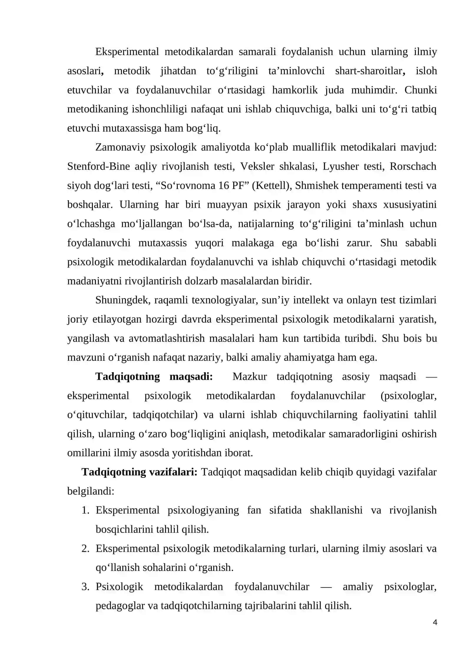 Eksperimental psixologik metodikalardan foydalanuvchilar va ishlab chiquvchilar 4