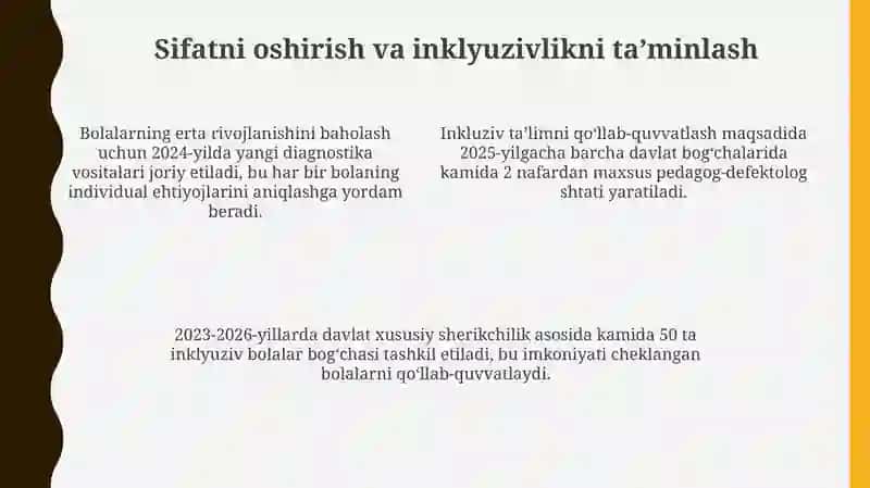 Maktabgacha ta’lim tizimini rivojlantirishning ustuvor yo‘nalishlari 4