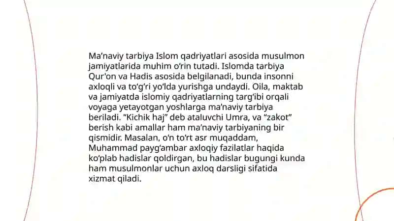 Islom qadriyatlari va maʼrifatining hozirgi davrdagi ahamiyati 4