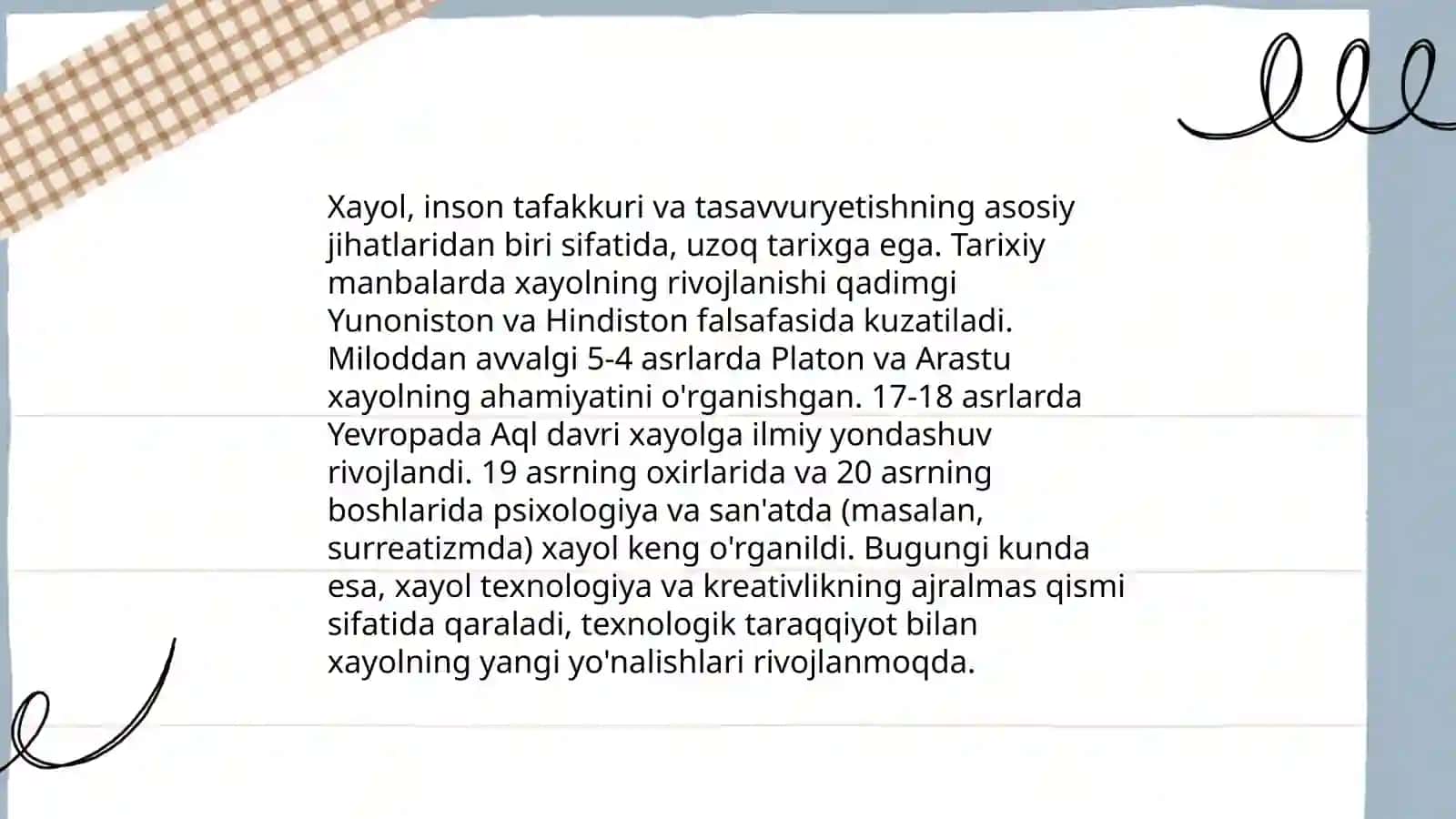 Xayol hagida tushuncha 4