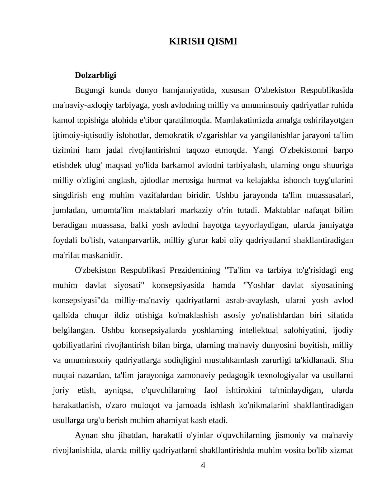 O`quvchilarni milliy qadriyatlar ruhida tarbiyalashda harakatli o`yinlardan foydalanish 4