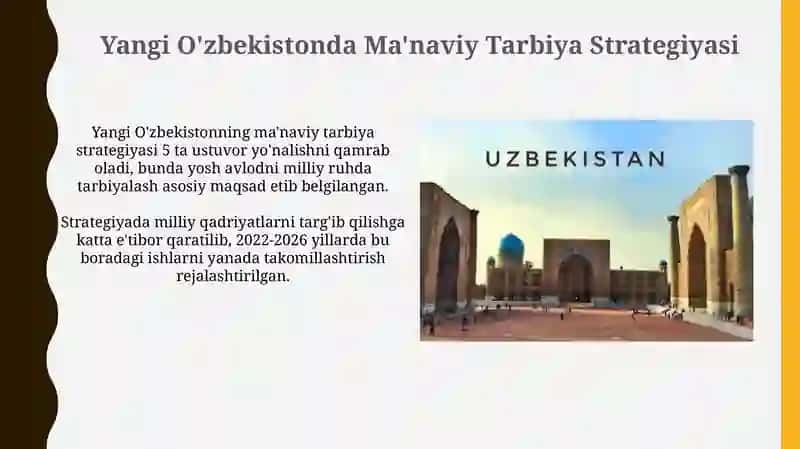 Yangi O'zbekistonda ma'naviy tarbiyaning o'ziga xos xususiyatlari 4