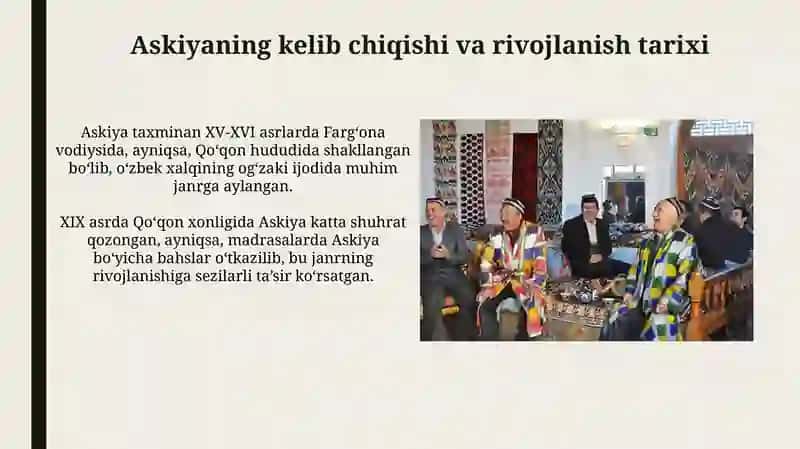 Askiya o'zbek xalq og'zaki ijodi 4