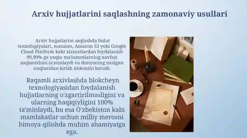 Arxivshunoslik sohasidagi kadrlar tayyorlash 4