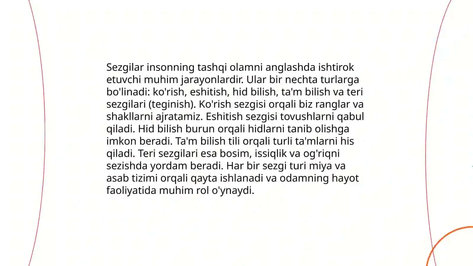 Sezgilar haqida umumiy tushuncha va uning nerv-fiziologik asoslari 4