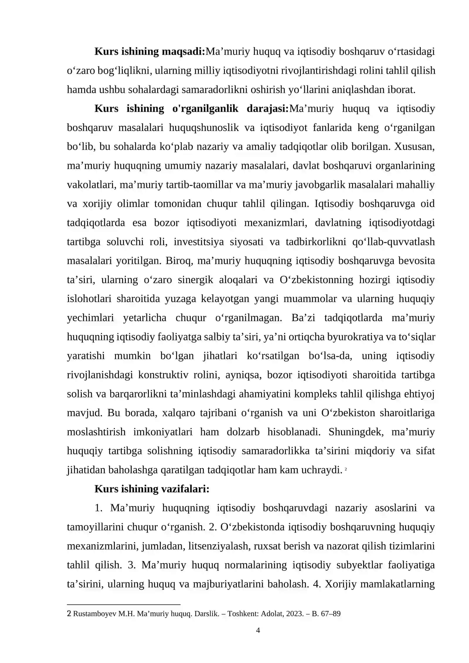 Zamonaviy davlat boshqaruvi tizimida maʼmuriy huquq va iqtisodiy boshqaruv oʻrtasidagi oʻzaro bogʻliqlikni tahli 4