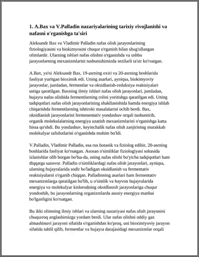 NAFAS OLISHNI ÒRGANISHDA A.BAX VA V.PALLADIN NAZARIYALARI 4