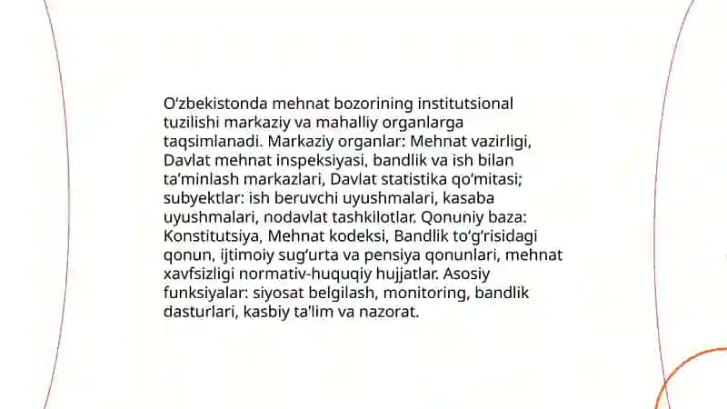 Oʻzbekiston Respublikasi mehnat bozorining shakllanishi va ishsizlikning oʻziga xos shakllari 4