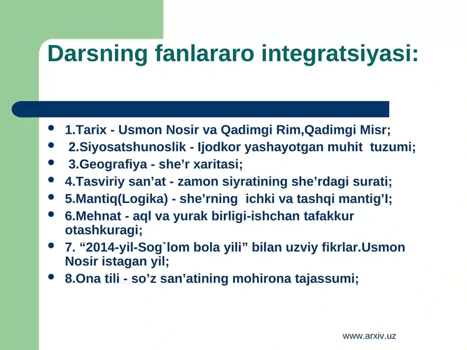 Darsni tahlil qilish 4