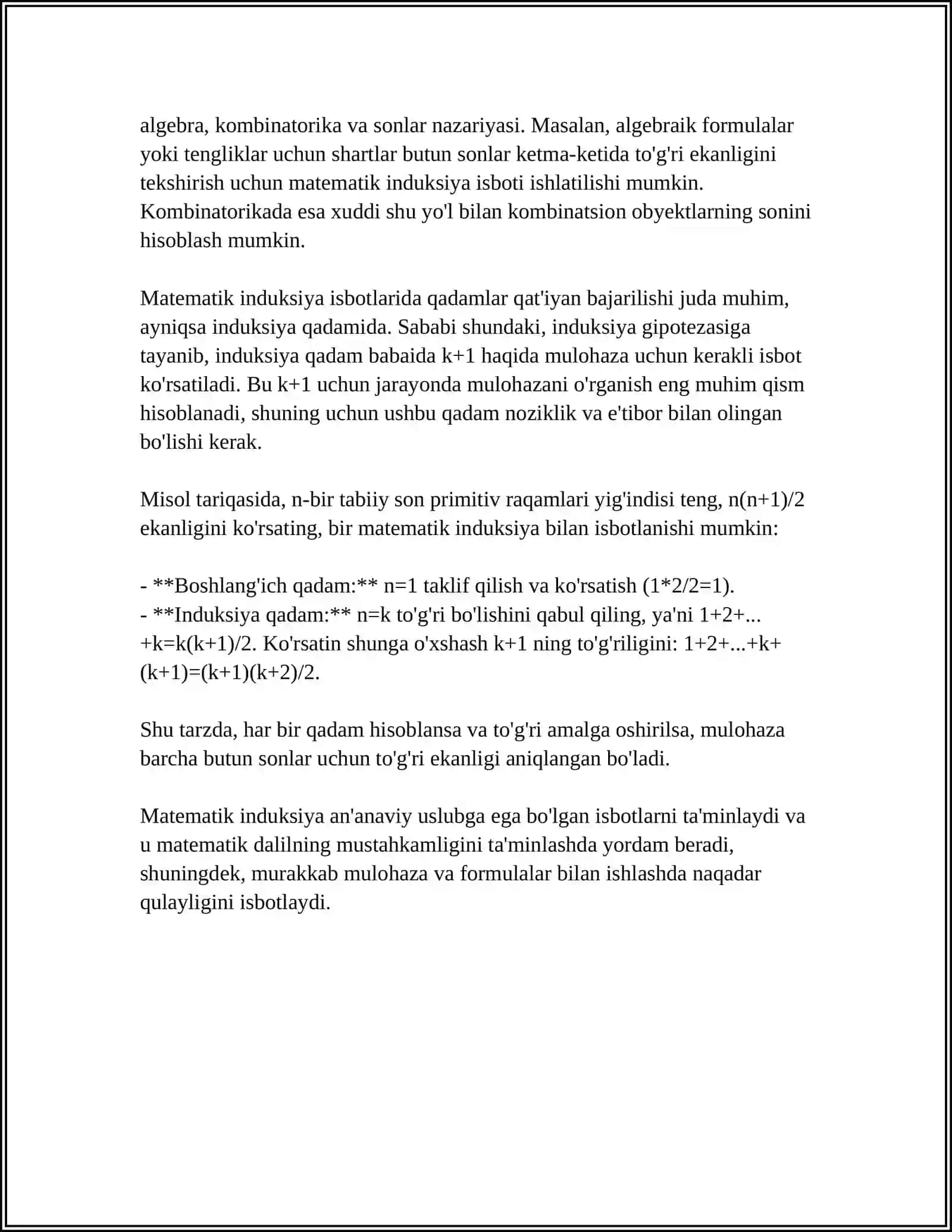 GEOMETRIK ISBOTLASHDA MATEMATIK INDUKSIYANING TATBIQLARI 4