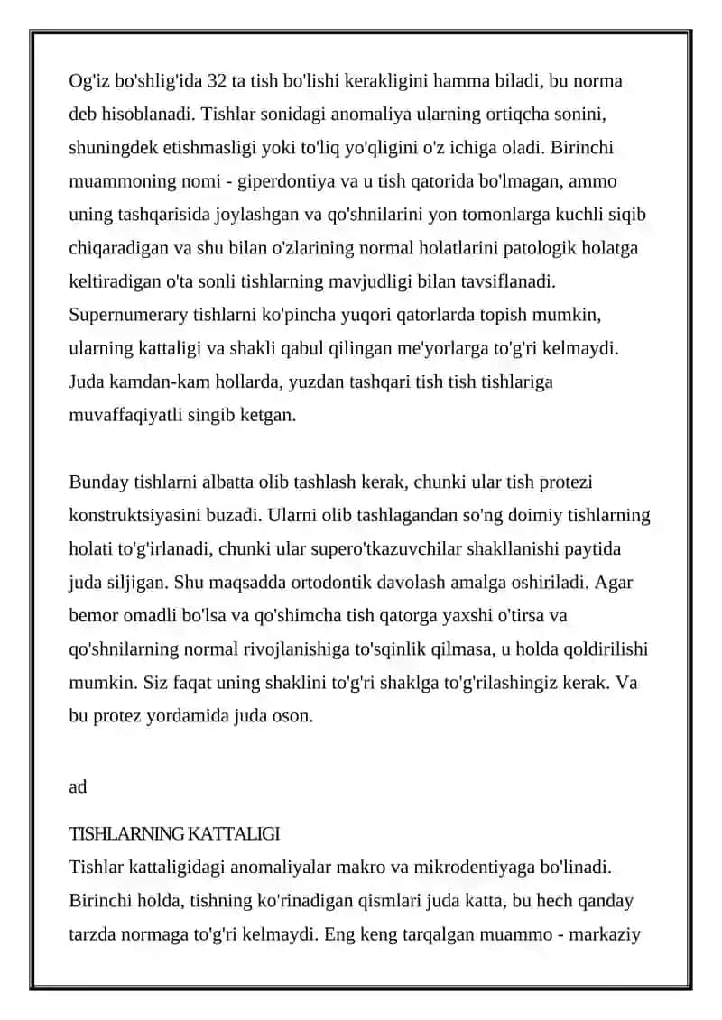 Tish Anomaliyalari 4