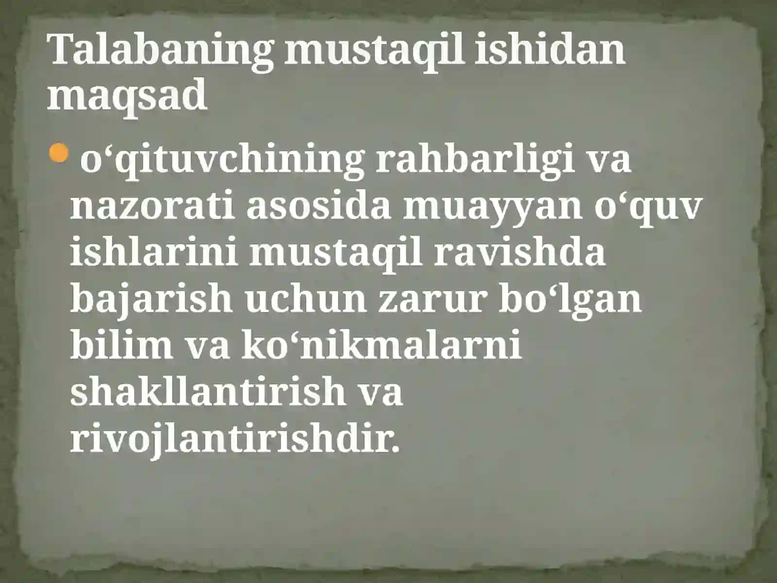 Talabalarning mustaqil ishlarini tashkil etish 4