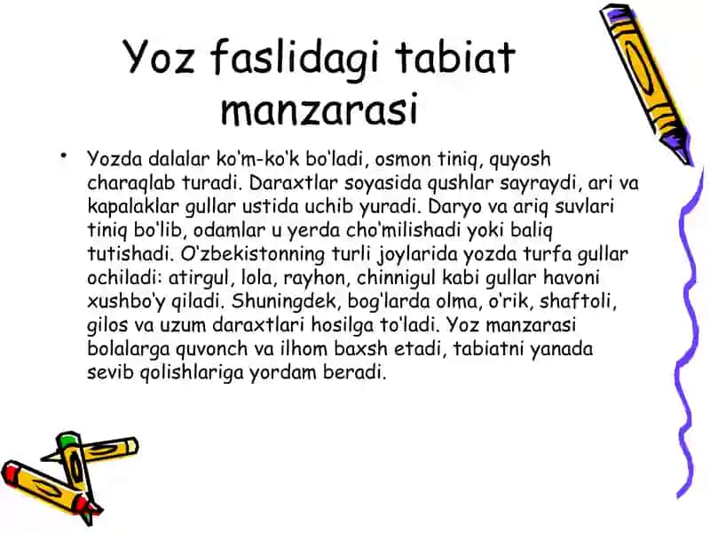 Yoz faslidagi tabiat manzarasi bilan tanishtirish va mevalarning pishishini kuzatish 4