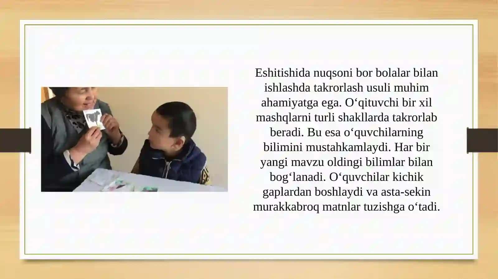 Eshitishida nuqsoni bor bolalar maktabida o’qish darisiga reja matn tuzish 4