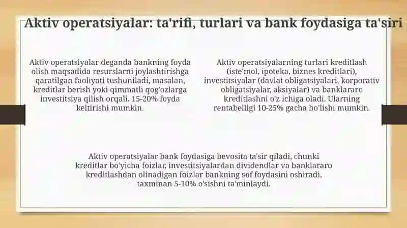 Bank operatsiyalarining asosiy turlari 4