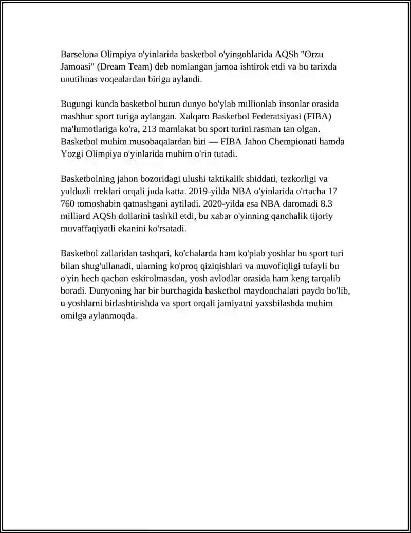Basketbolning tarixi 4