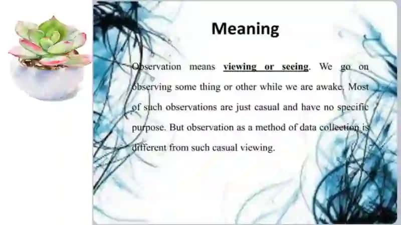 Stages of observation 4