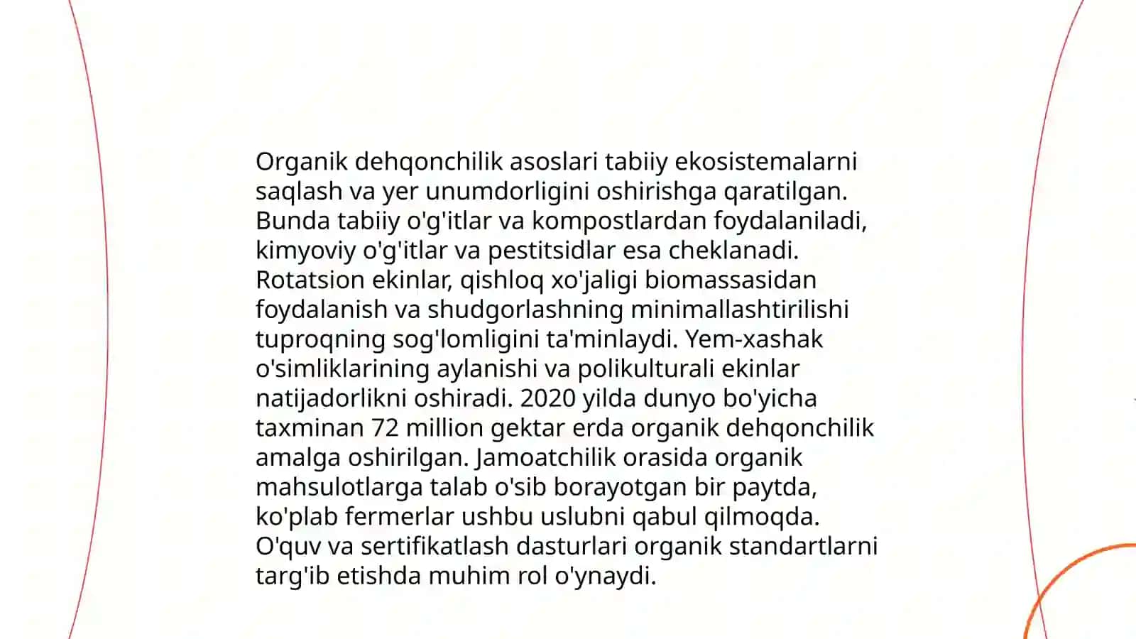 Qishloq xo‘jaligida ekologik toza mahsulot yetishtirish texnologiyalarini o‘rganish 4