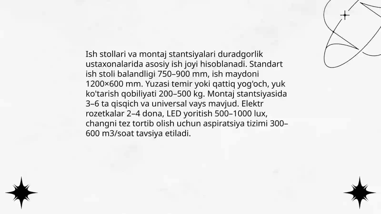 DURADGORLIK USTAXONASIDA ISH O'RNI VA JIHOZLARI 4