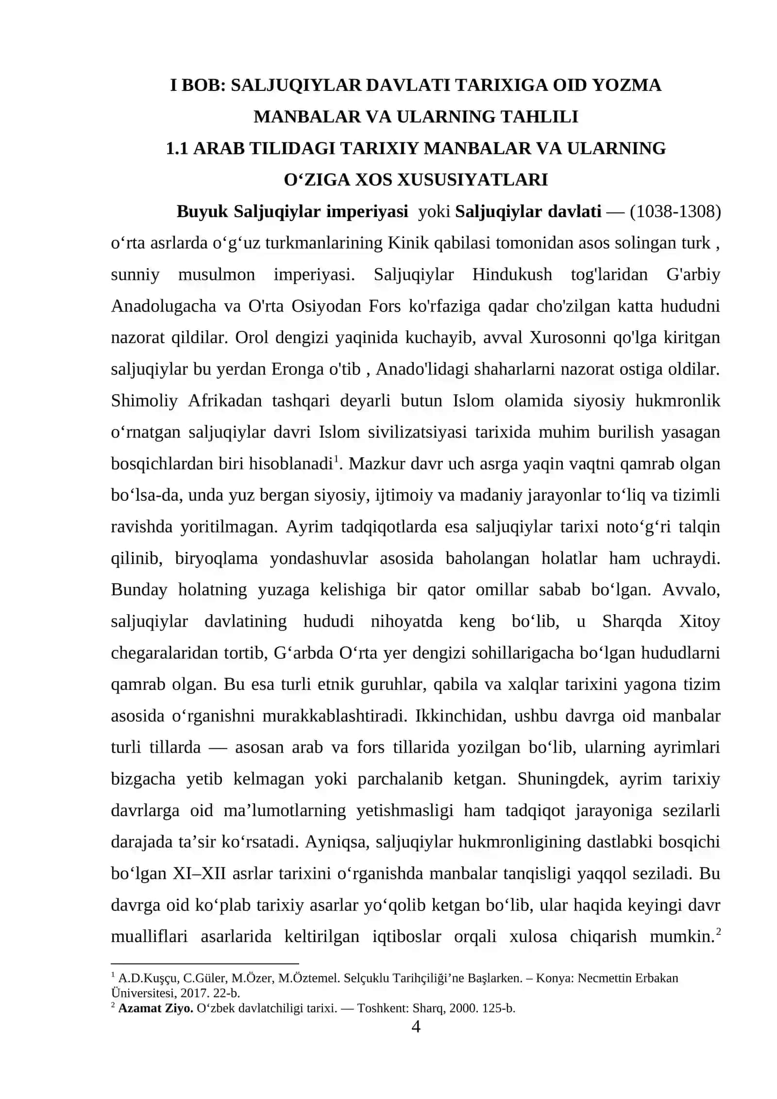 Saljuqiylar davlati tarixiga oid manbalar va ularning tahlili 4