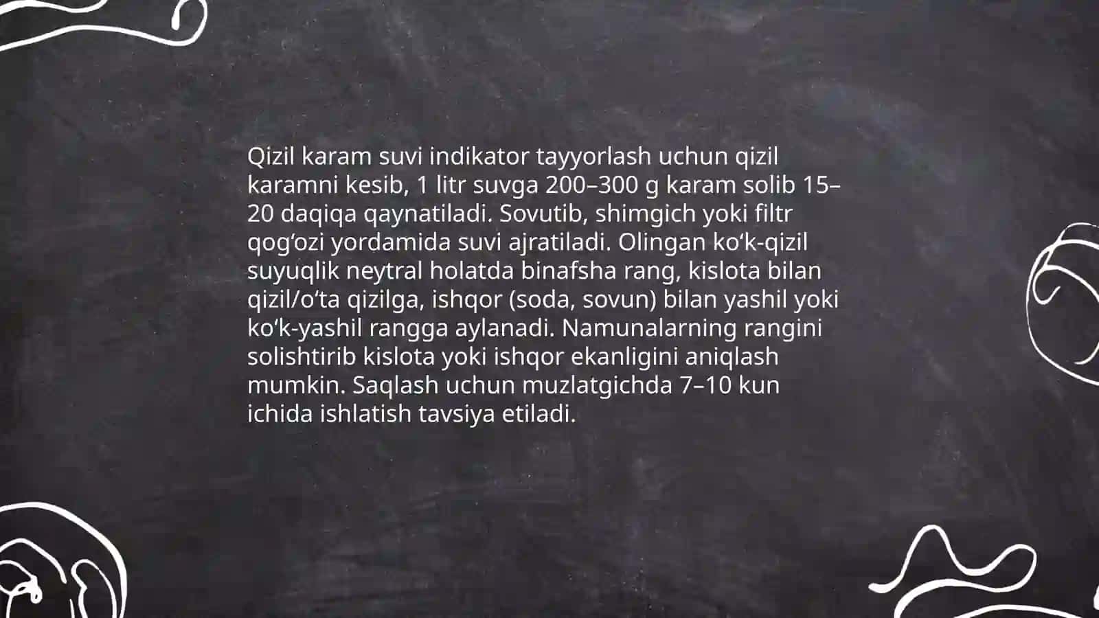 Uy sharoitida kimyoviy reaksiyalarni aniqlash 4