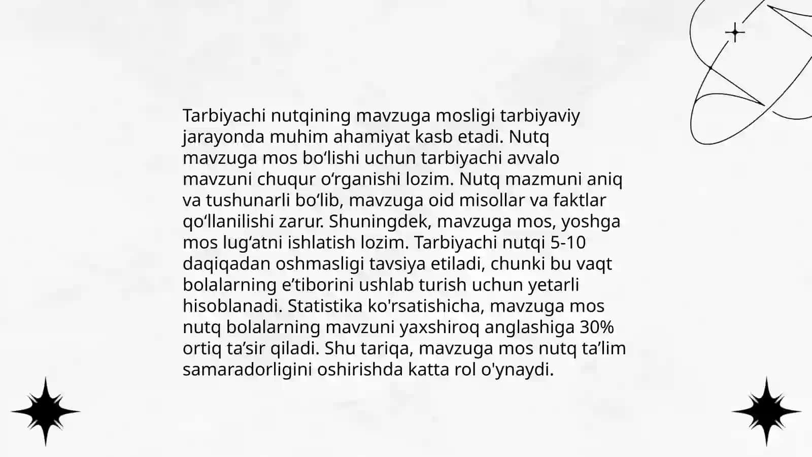 Tarbiyachi nutqiga qoʻyiladigan pedagogik talablar 4