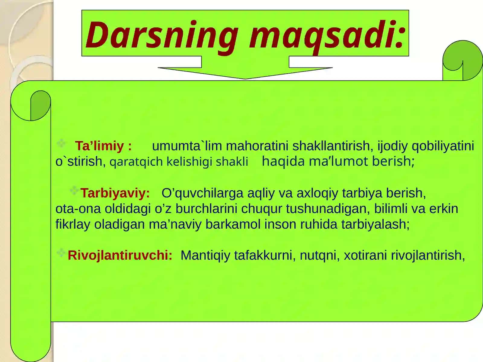 Qaratqich kelishigi shakli 4