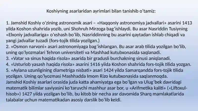 G’iyosiddin Jamshid Koshiy hayoti va ilmiy faoliyati 4