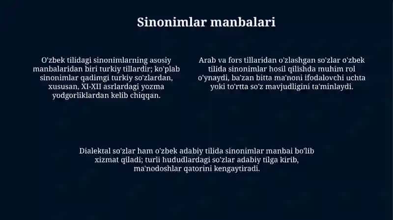 O'zbek tilida sinonimlar 4