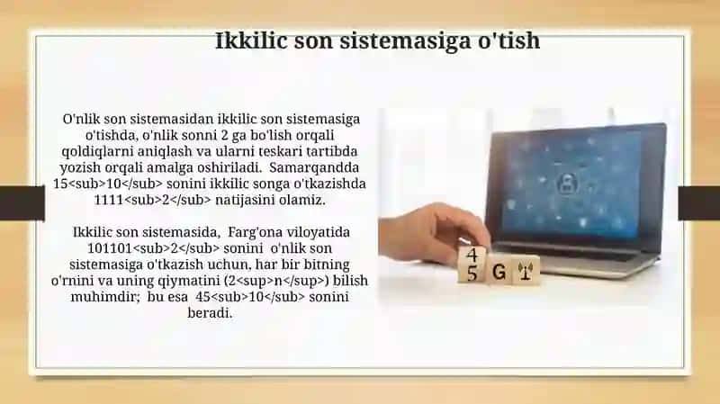 O'nlik son sistemasiga o'tish 4