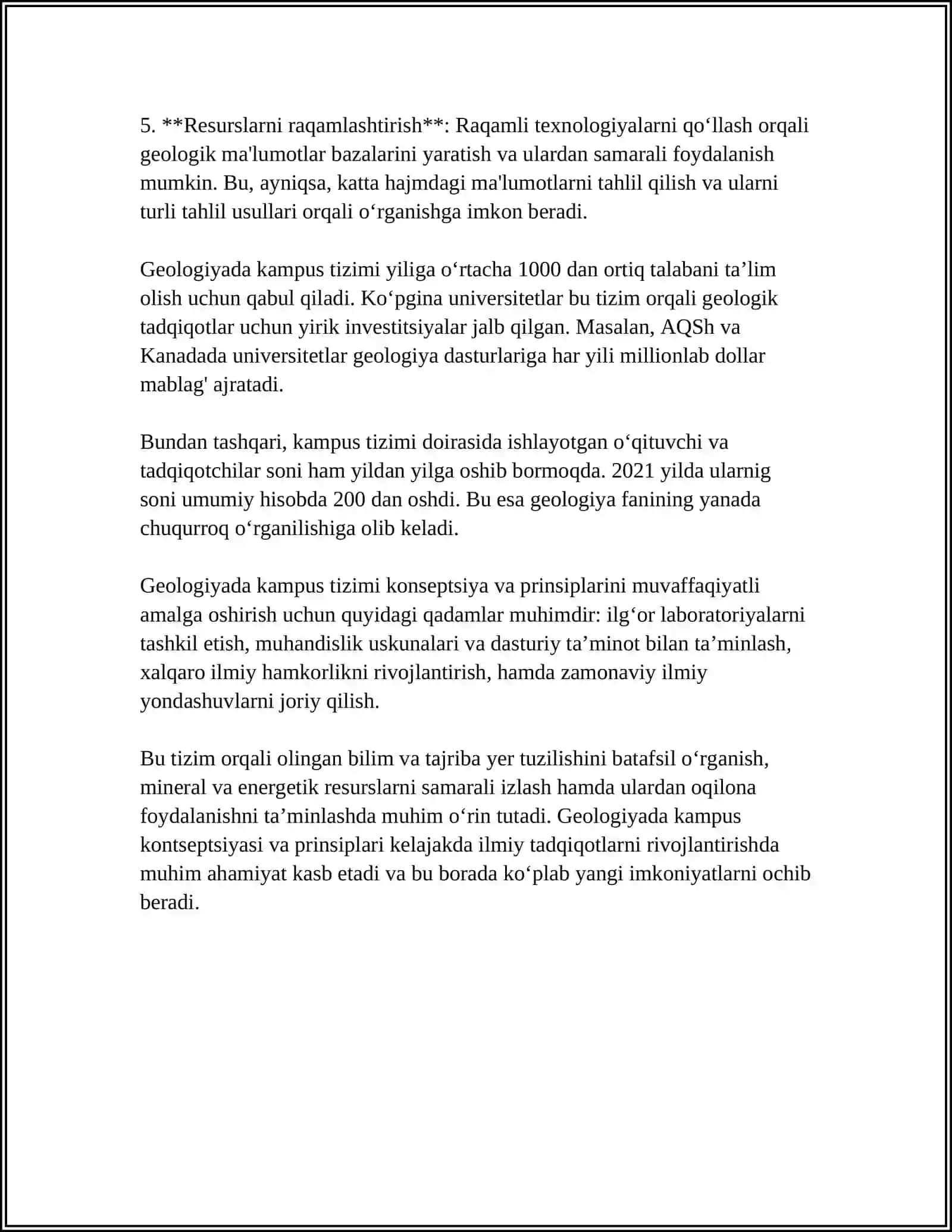 ZAMONAVIY TA‘LIM TIZIMI(GEOLOGIYADA KAMPUS TIZIMI) 4