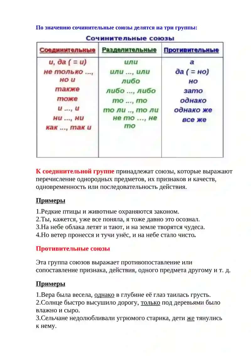 Сочинительные и подчинительные союзы 4