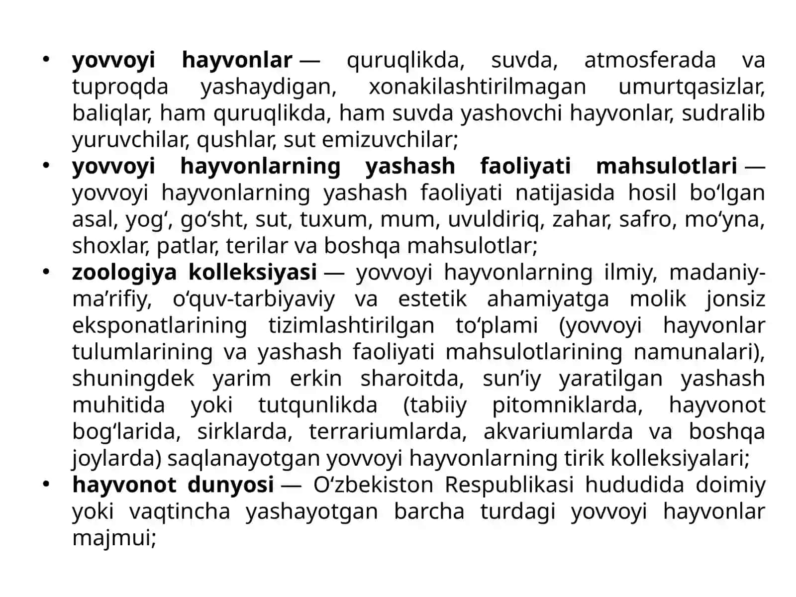 HAYVONOT DUNYOSINI MUHOFAZA QILISH VA UNDAN FOYDALANISHtartibi 4
